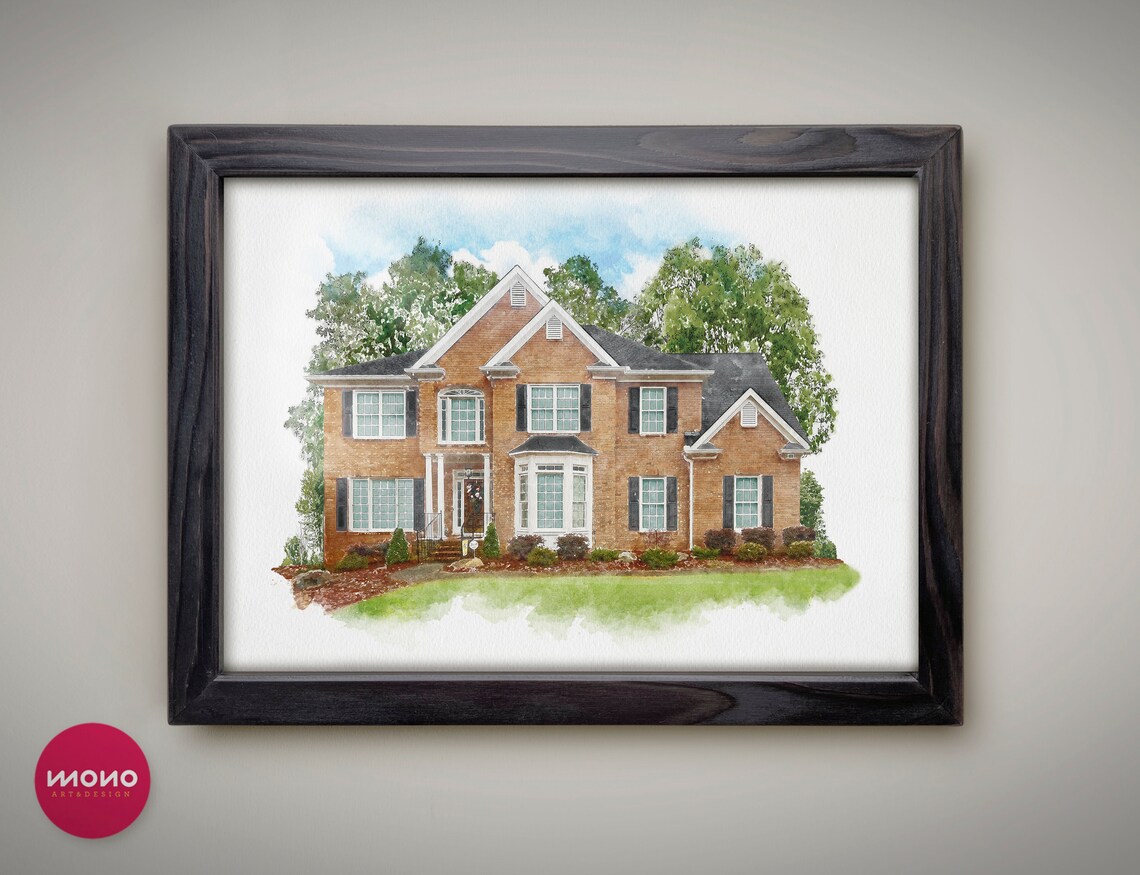 Custom House Portrait - Watercolor Art