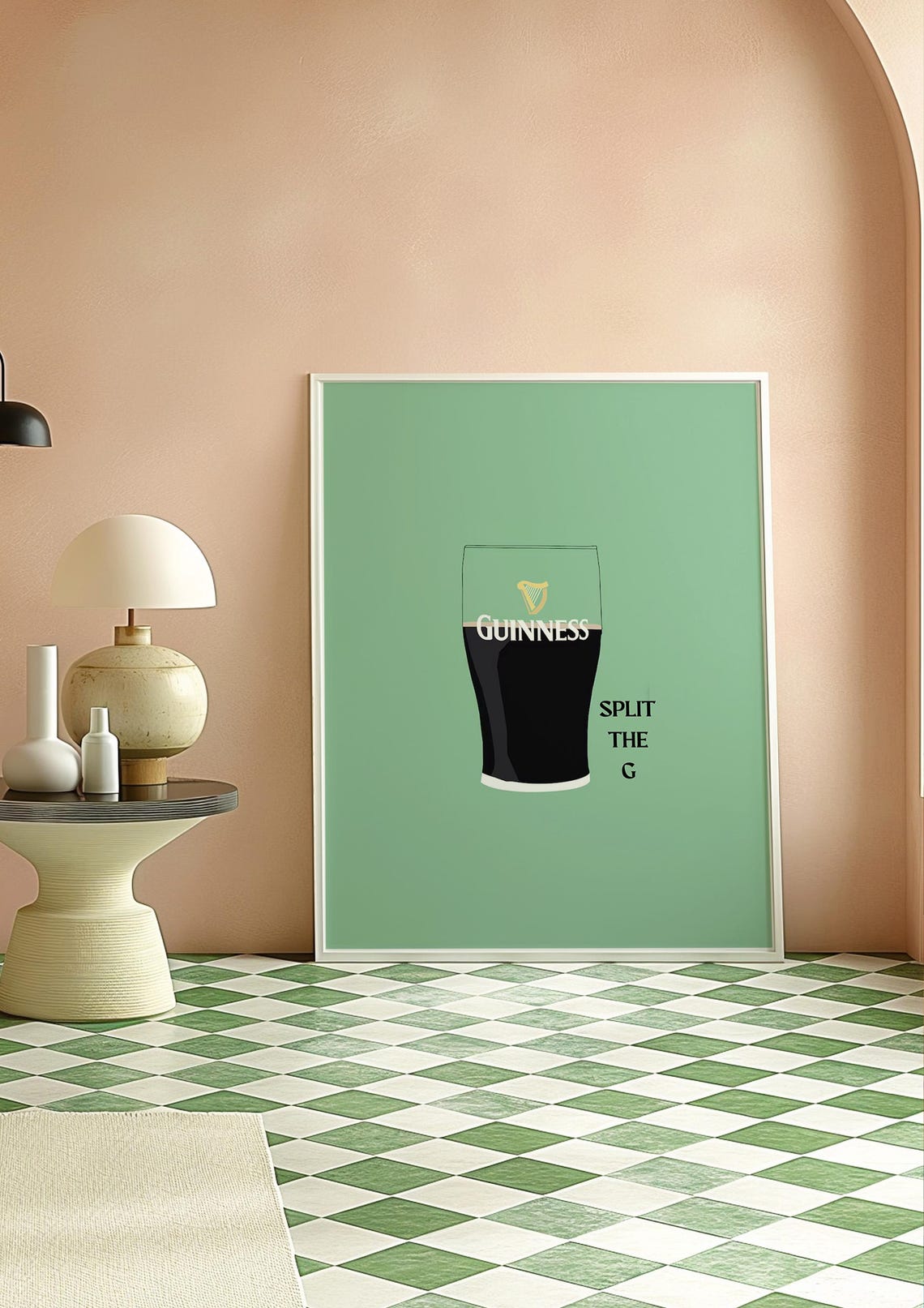 Guinness Split The G Stout Pint Green Irish Pub Bar Art Print - Image 4