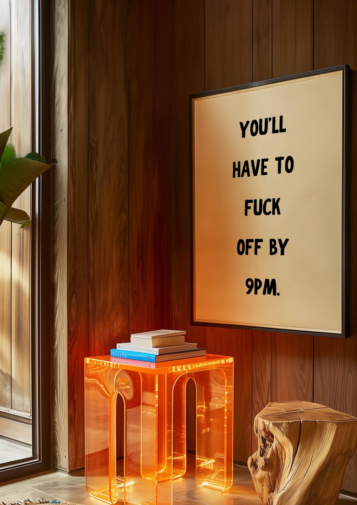 Rude Funny Quote You Have To F Off By 9PM Typography Art Print - Image 3