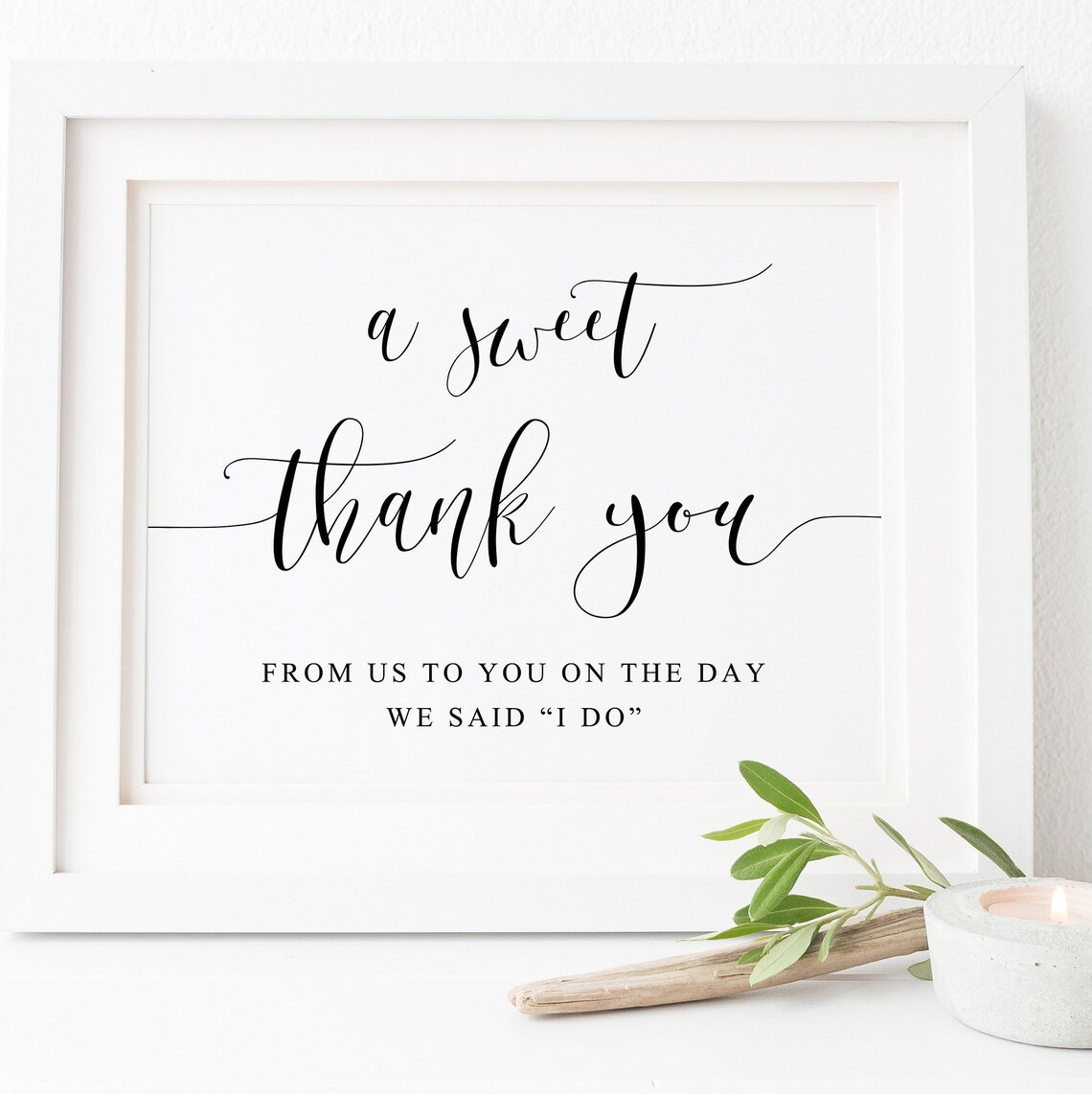Sweet Wedding Thank You Favor Sign Art Print