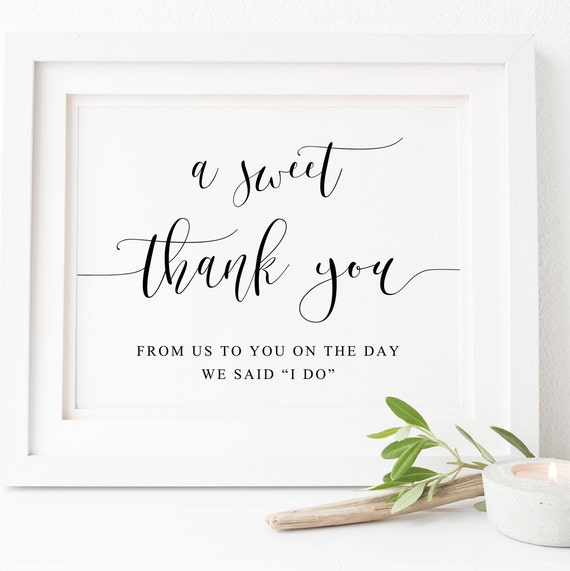 Sweet Wedding Thank You Favor Sign Art Print