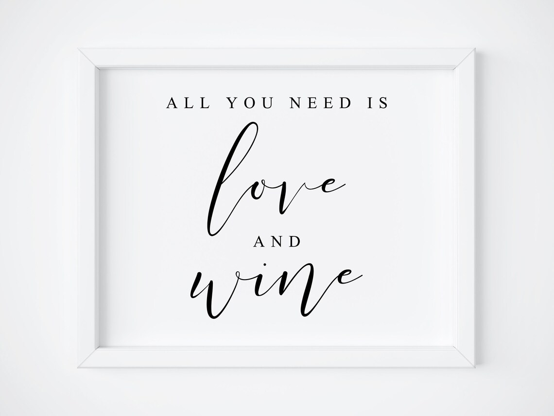 All You Need Is Love And Wine Sign Wedding Wine Sign Open Bar Sign Bridal Shower Sign Wine Bar Sign Wedding Signs Alcohol Bar Sign Bar Sign