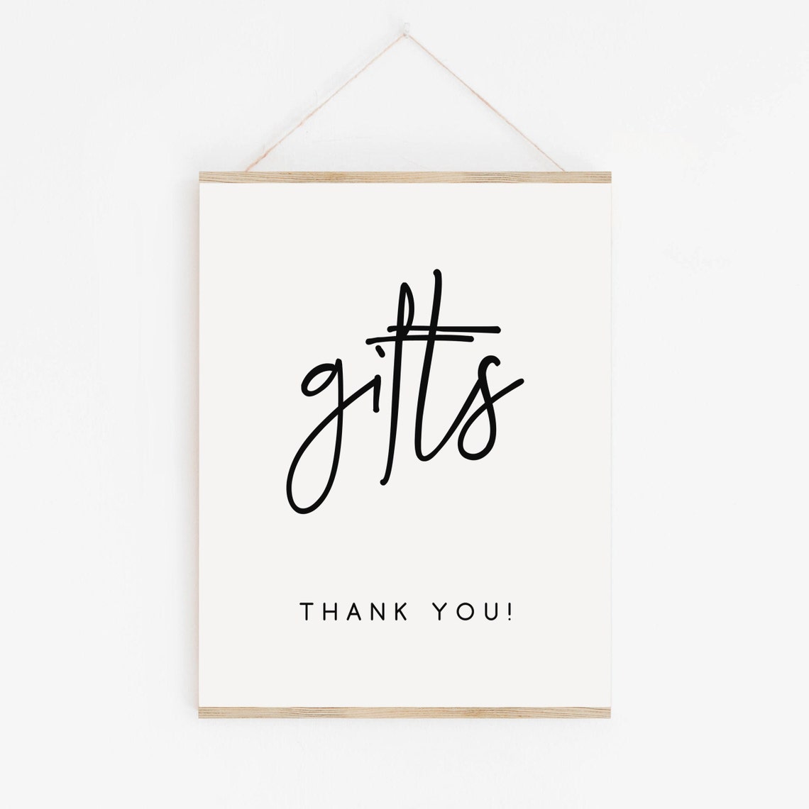 Gifts Thank You Sign Wedding Gift Table Hanging Calligraphy Poster