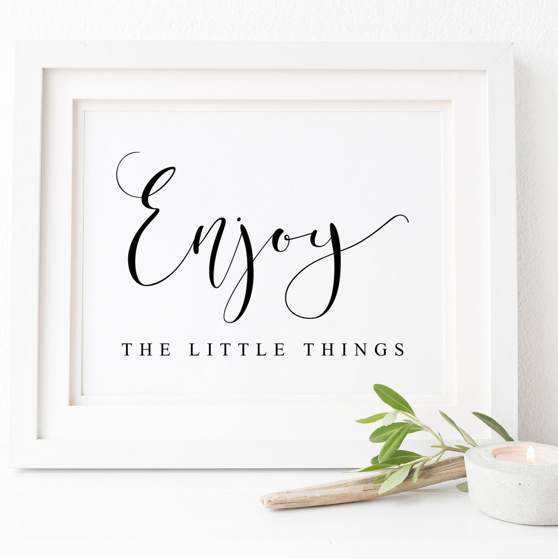 Enjoy The Little Things Wedding Table Decor Sign Script Poster
