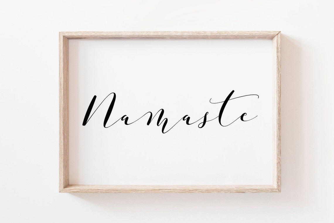 Namaste Calligraphy Script Yoga Zen Minimalist Black White Poster