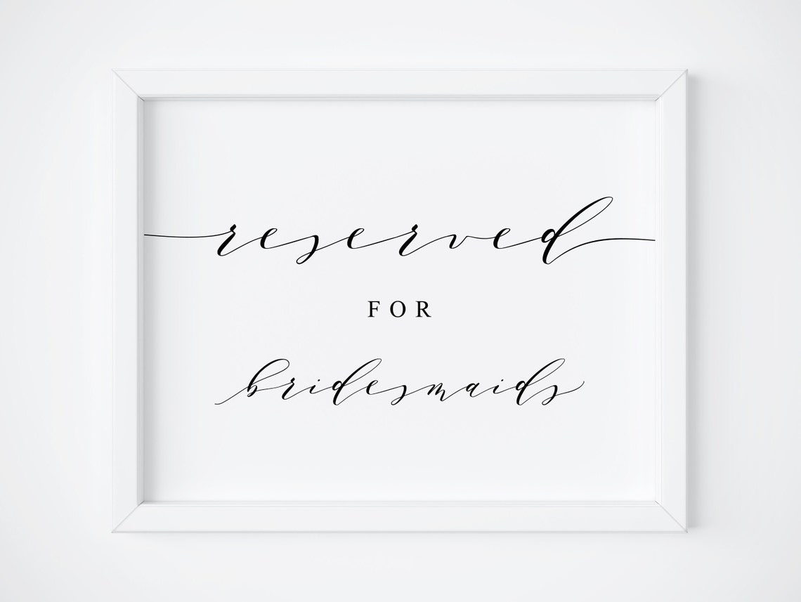 Reserved For Bridesmaids Elegant Wedding Ceremony Seating Sign Poster
