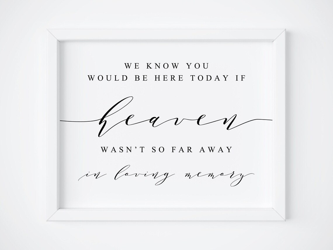 In Loving Memory Wedding Memorial Sign, Table Decor