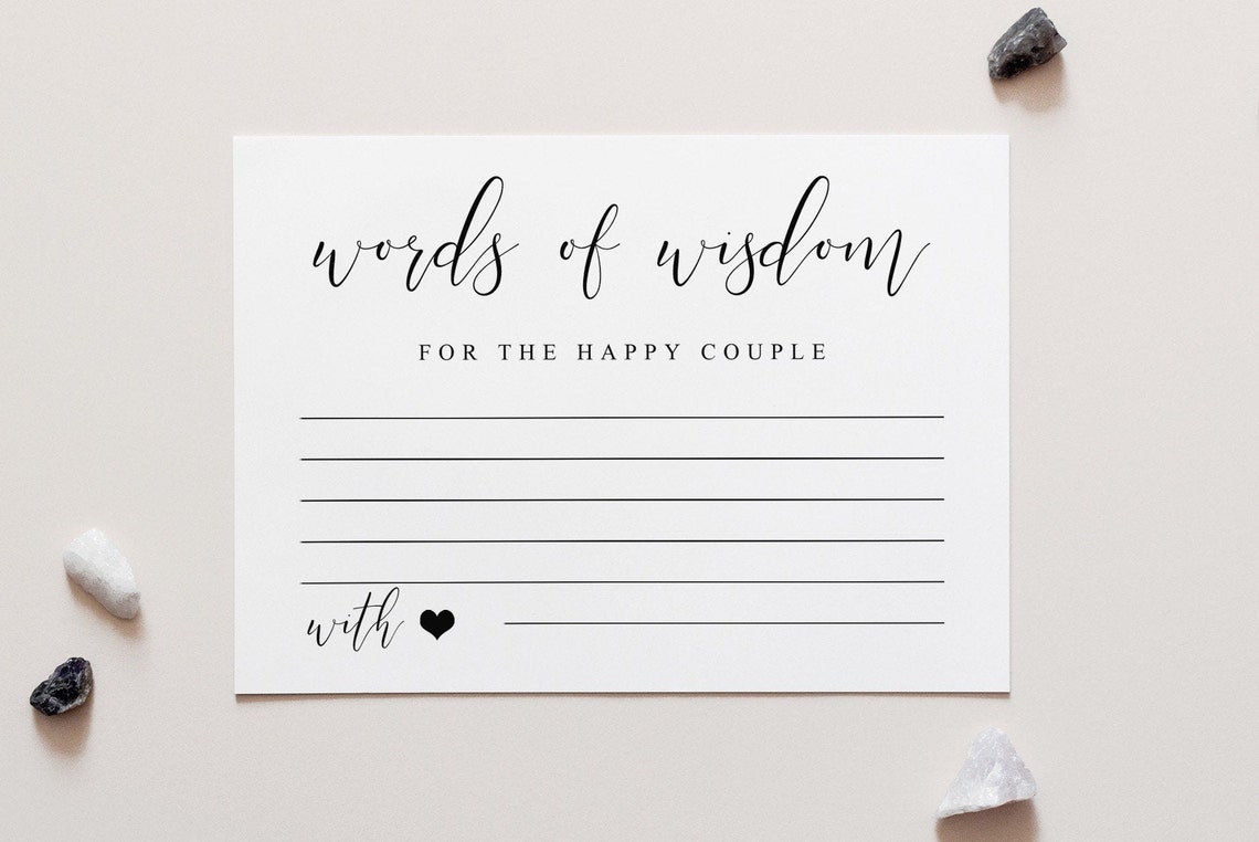 Words Of Wisdom For The Happy Couple Sign Newlyweds Advice Cards Best Wishes Card Wedding Advice Card Wedding Cards Sign Wedding Advice