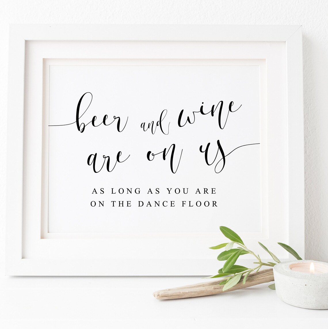 Beer and Wine Wedding Bar Sign, Cheers Art Print