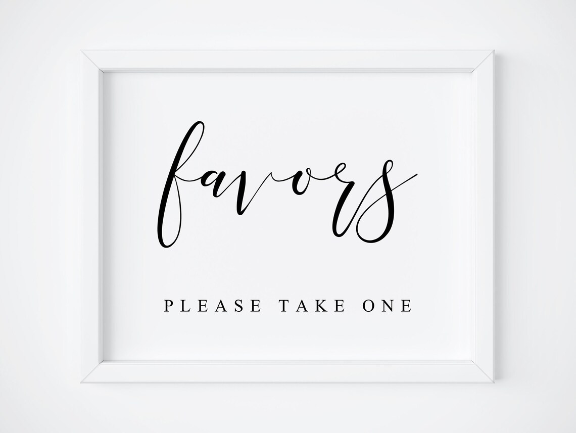 Wedding Favors Sign, Please Take One, Art Print
