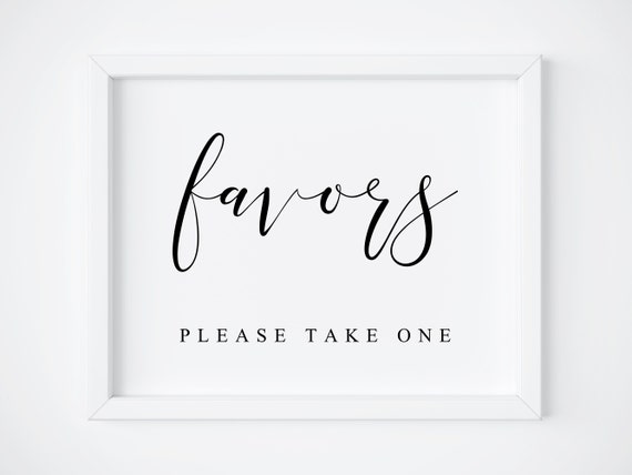 Wedding Favors Sign, Please Take One, Art Print