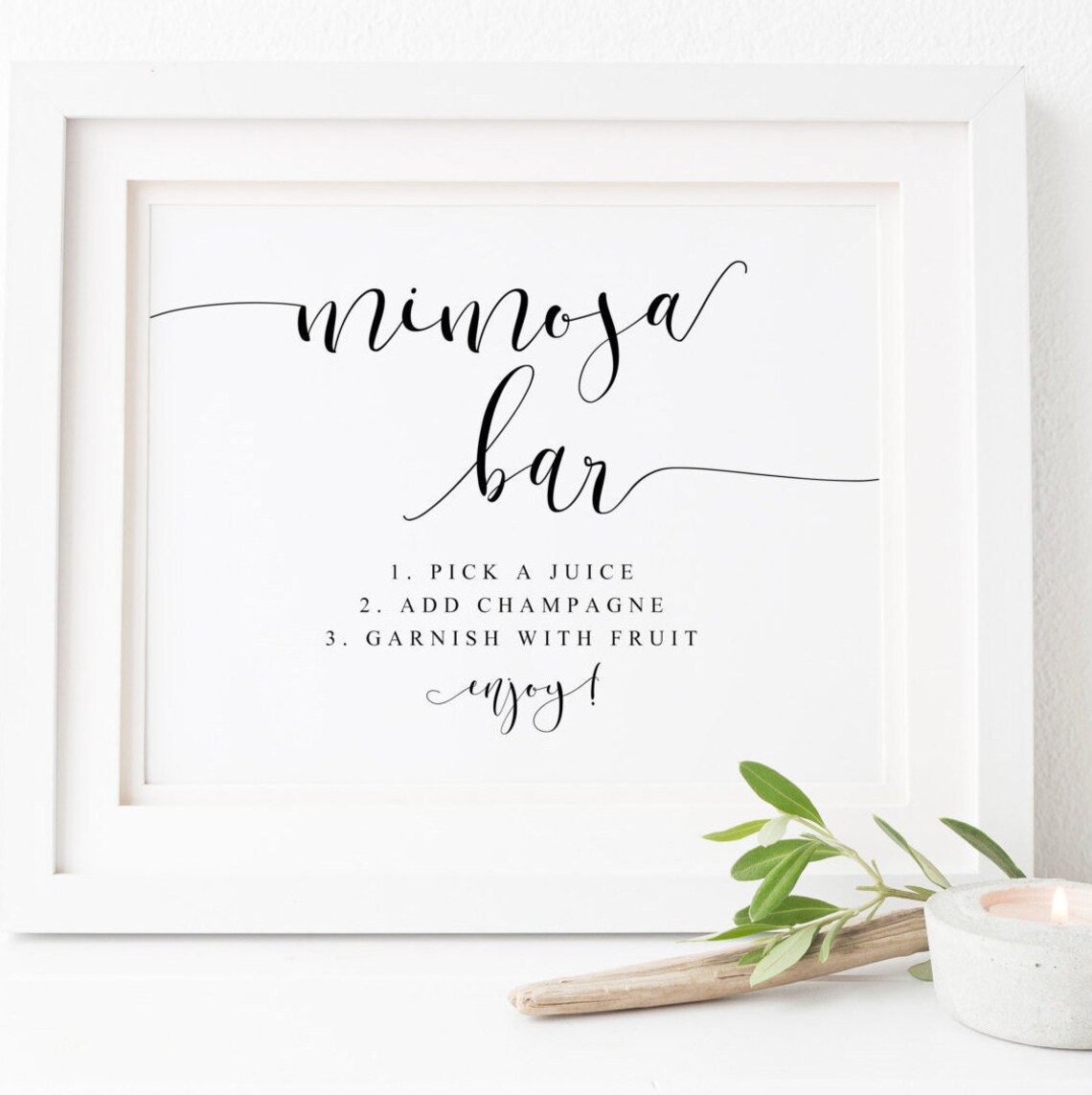 Mimosa Bar Sign Wedding Drinks Open Bar Print