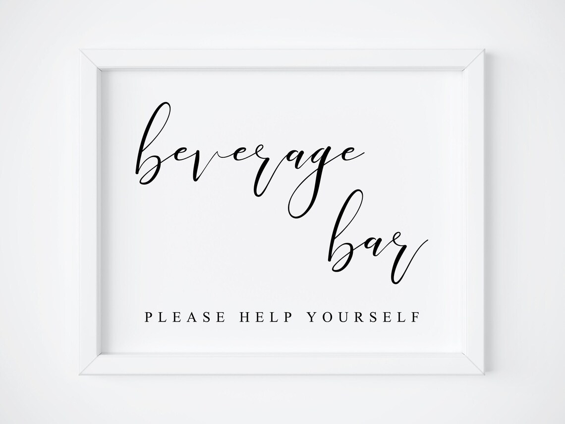 Beverage Bar Sign Wedding Drink Sign Art Print