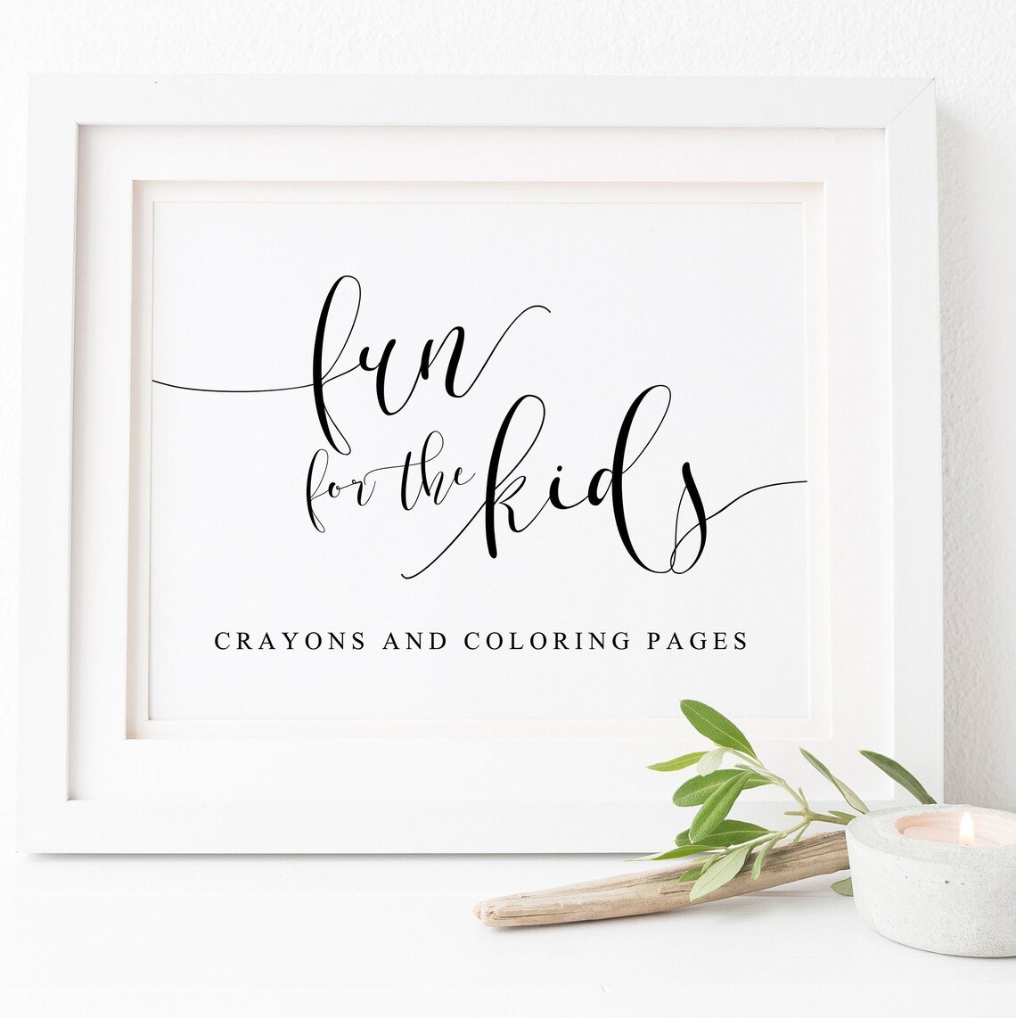 Kids Table Wedding Sign, Wedding Decor Art Print