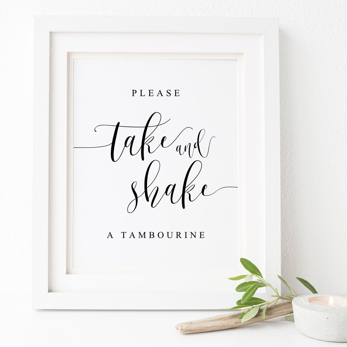 Please Take a Shake Tambourine Wedding Sign