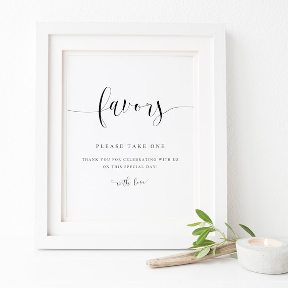 Wedding Favors Sign, Please Take One Sign
