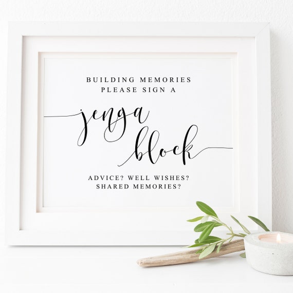 Jenga Guestbook Sign, Wedding Guestbook Art Print