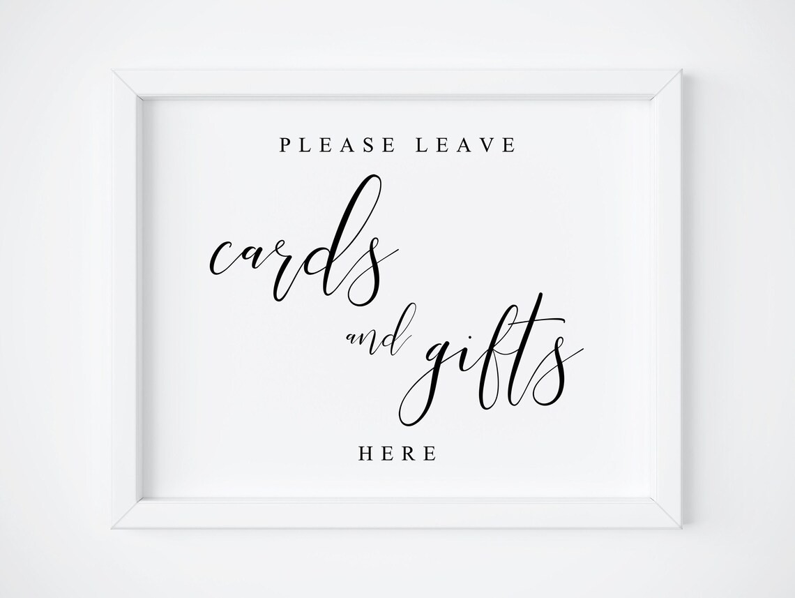 Cards And Gifts Wedding Sign, Card Table Decor