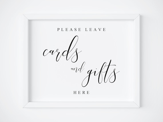Cards And Gifts Wedding Sign, Card Table Decor