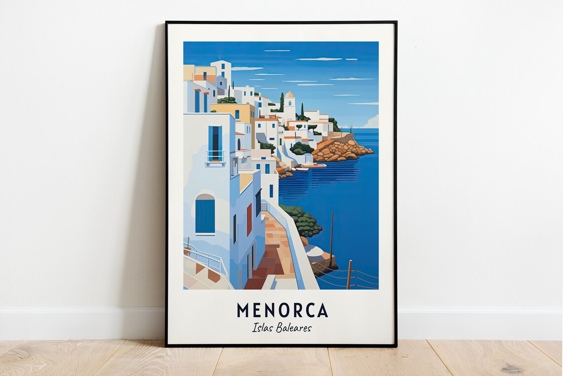 Menorca Travel Poster, Islas Baleares Place