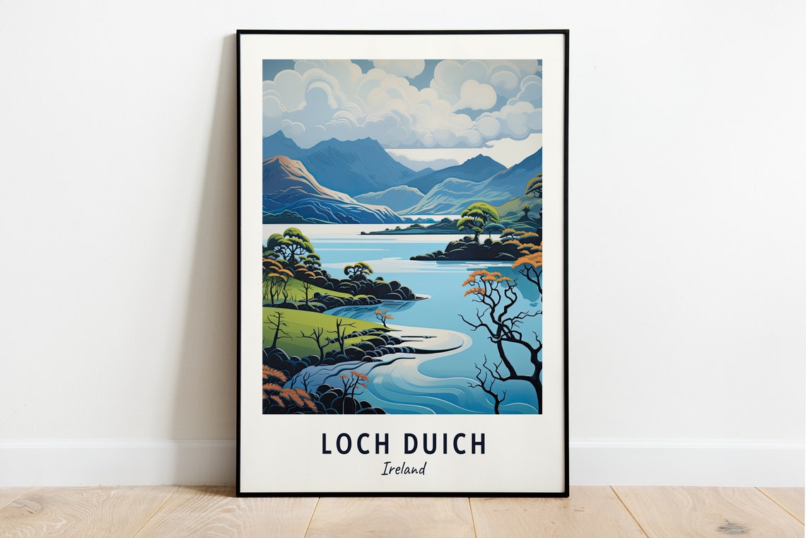 Loch Duich Ireland Travel Print Wall Art Loch Duich Ireland City Print Loch Duich Ireland Travel Gift Loch Duich Ireland Poster