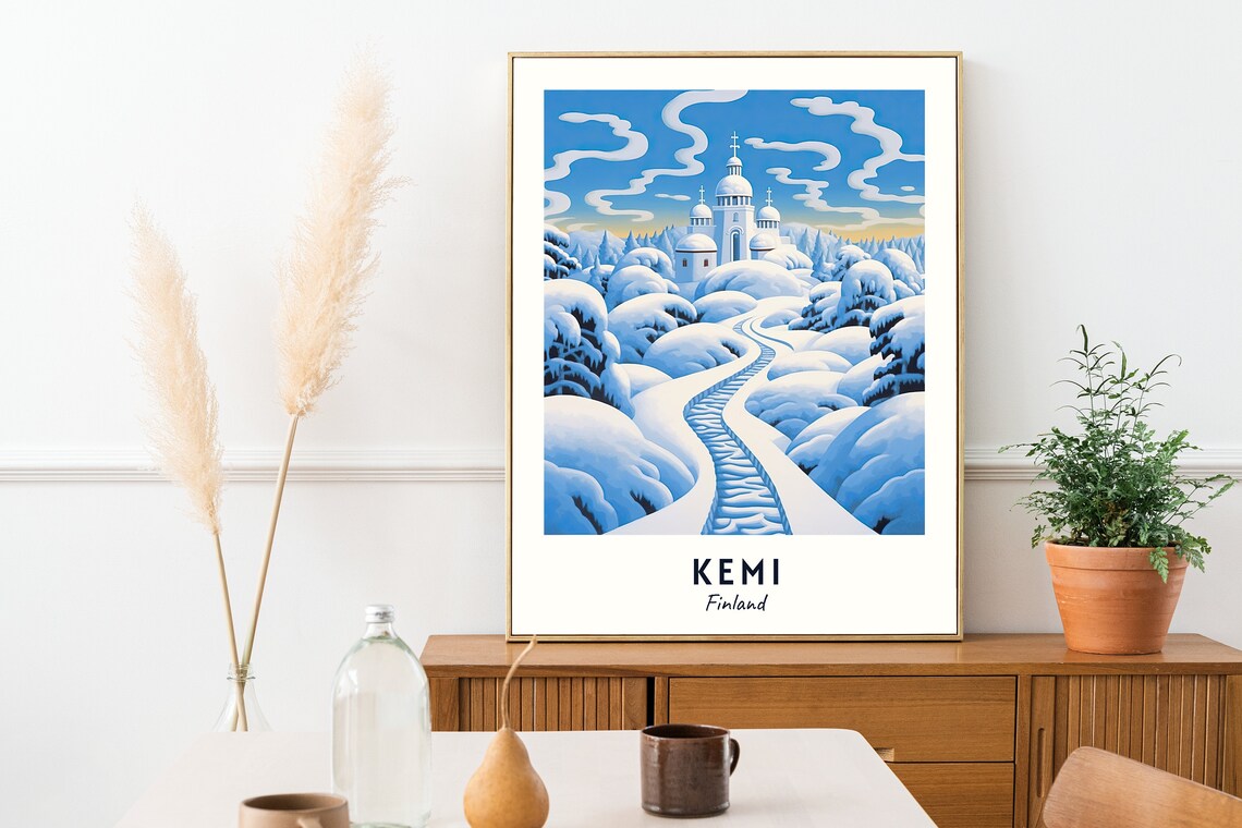 Snowcastle Of Kemi Travel Poster, Finland City Print - Image 2
