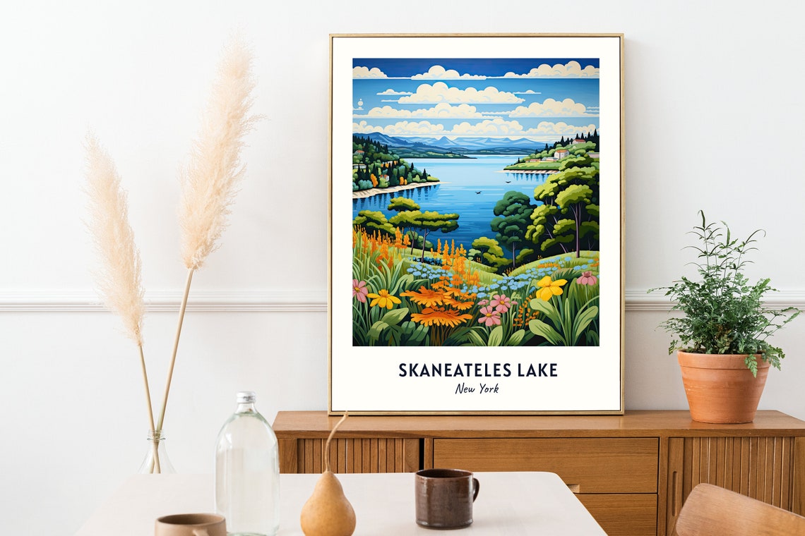 Skaneateles Lake Travel Print Wall Art Skaneateles Lake New York City Print Skaneateles Lake Travel Gift Skaneateles Lake City Poster - Image 2