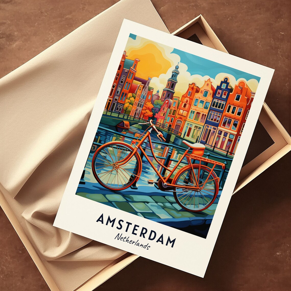 Amsterdam Netherlands Travel Poster, City View Print - Image 3