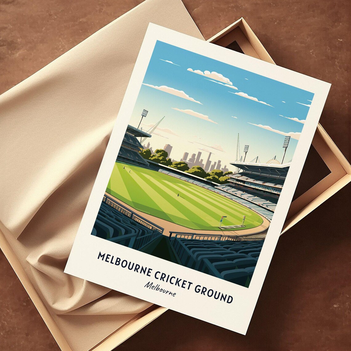 Melbourne Cricket Ground Stadium Art Print, Dorm Decor