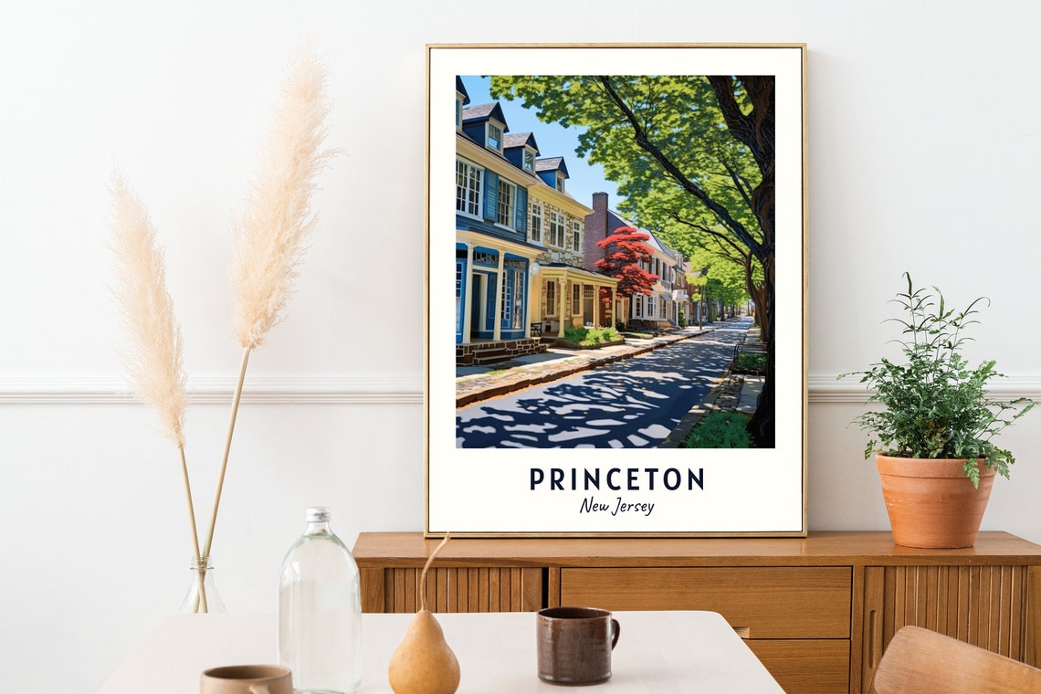 Princeton New Jersey Historic Tree Lined Street Summer Travel Poster - Image 2