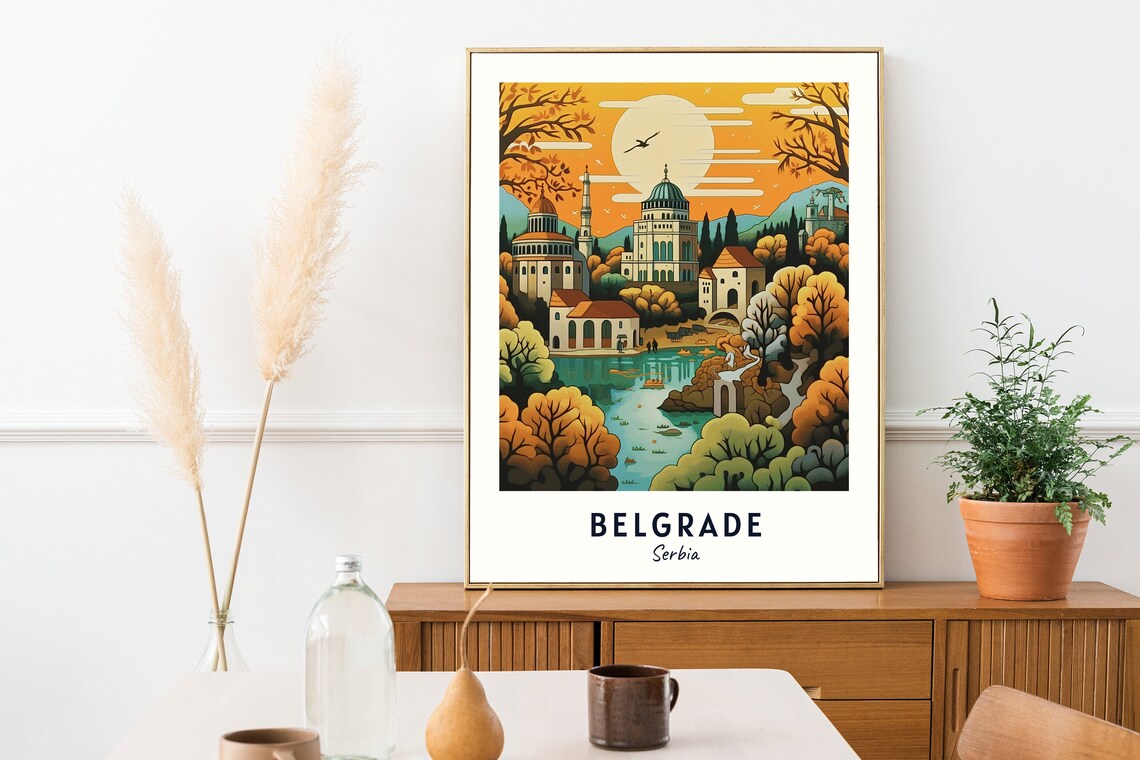 Belgrade Travel Poster, Serbia City Wall Art - Image 2