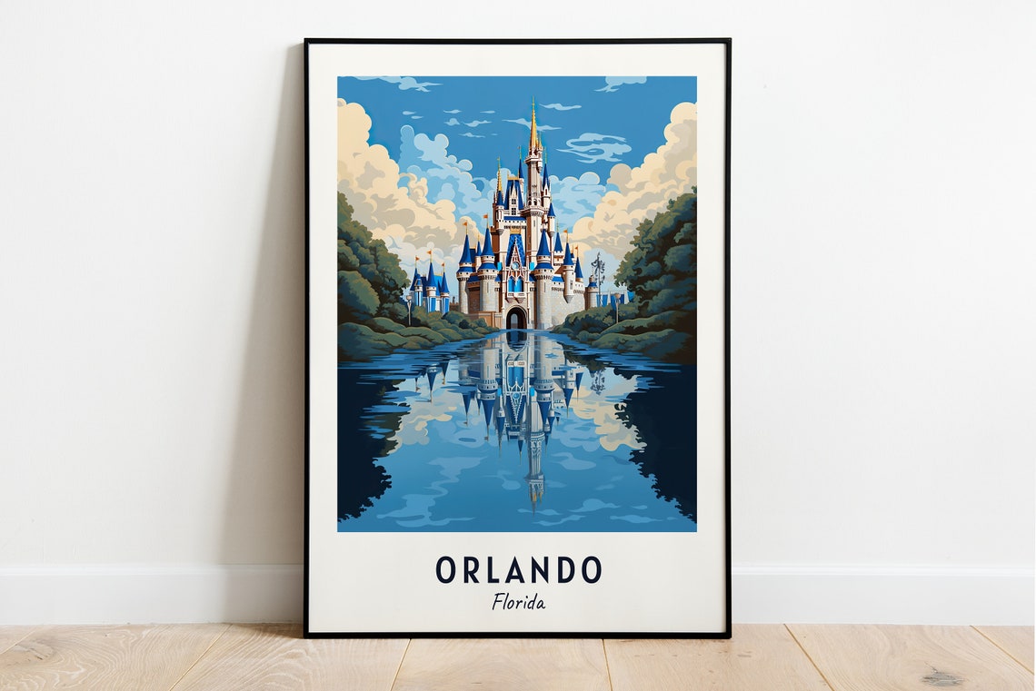 Disneyland City Print Disneyland Travel Poster Orlando Travel Gift Disneyland Orlando Poster Disneyland Gift