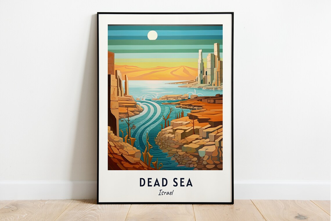 Dead Sea Scrolls Travel Poster, Dead Sea Israel
