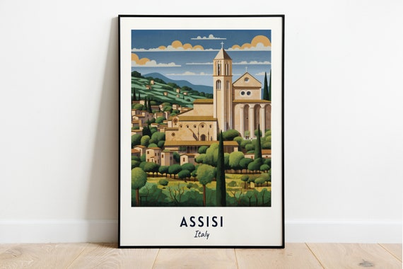Assisi Travel Poster, Italy City Art Print
