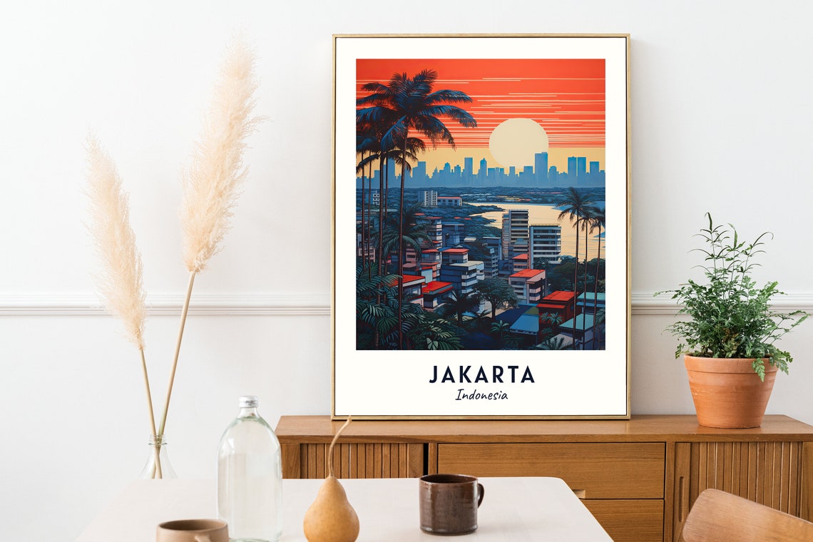 Jakarta Travel Print Wall Art Jakarta Indonesia City Print Jakarta Travel Gift Jakarta City Poster Travel Gift - Image 2