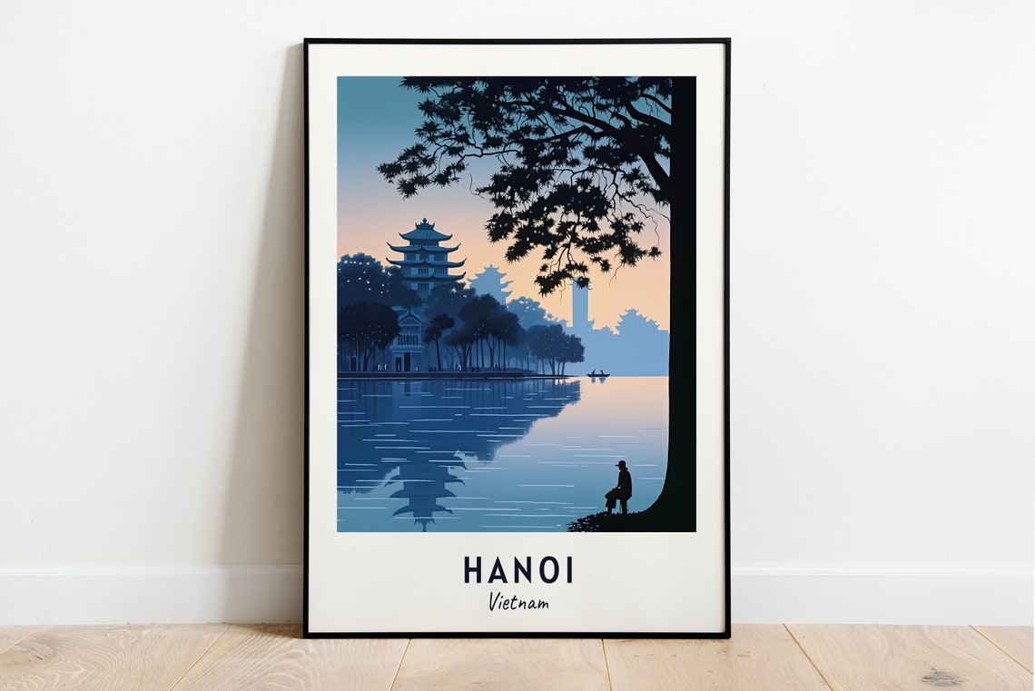 Hoan Kiem Lake Travel Print Wall Art Hanoi Vietnam City Print Hoan Kiem Lake Travel Gift Hoan Kiem Lake Poster