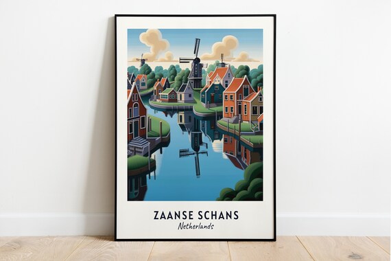 Zaanse Schans Netherlands Dutch Village Windmills And Canal Poster