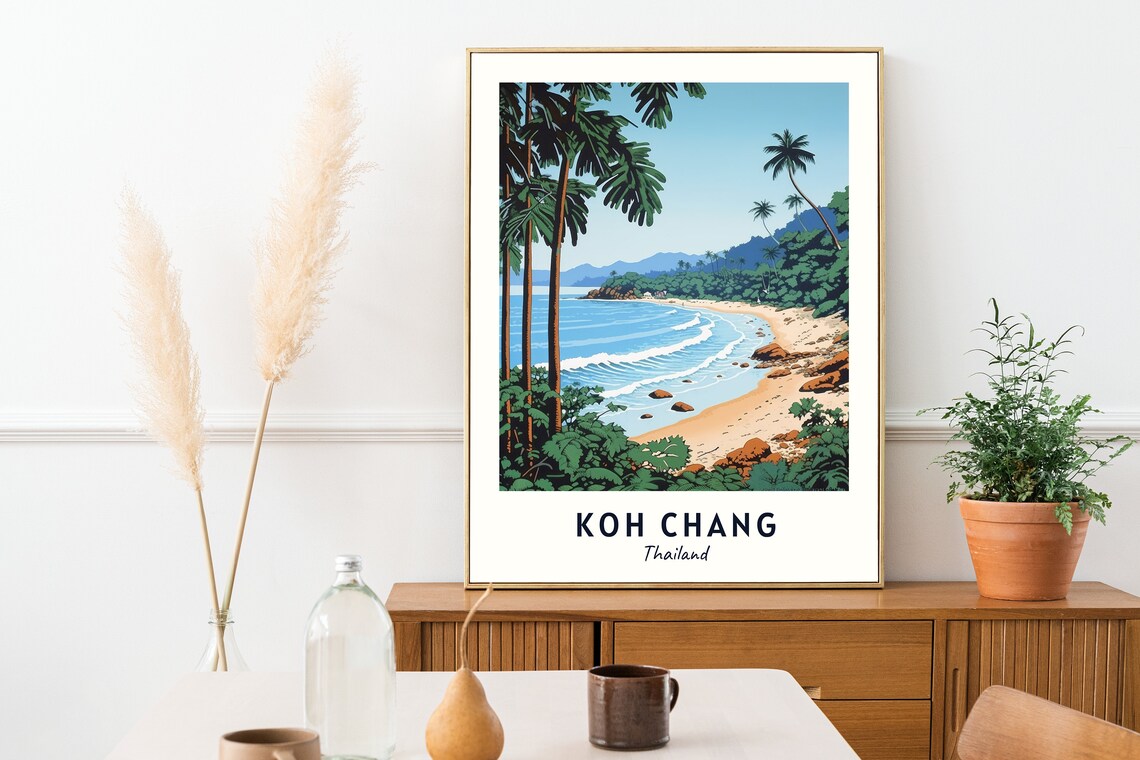 White Sand Beach Koh Chang Thailand Travel Poster - Image 2