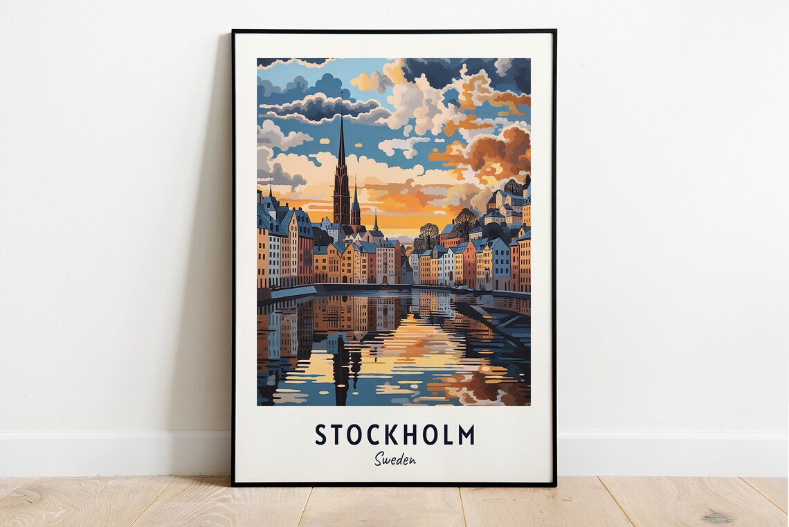 Stockholm Travel Poster, Sweden City View
