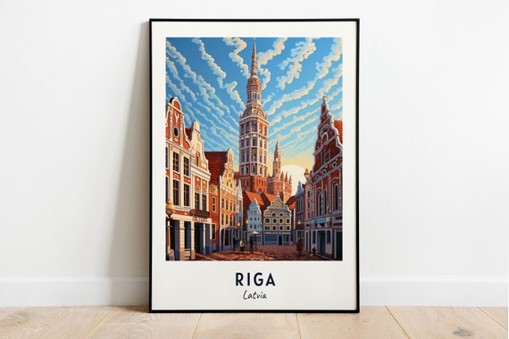 Riga Old Town UNESCO Travel Poster