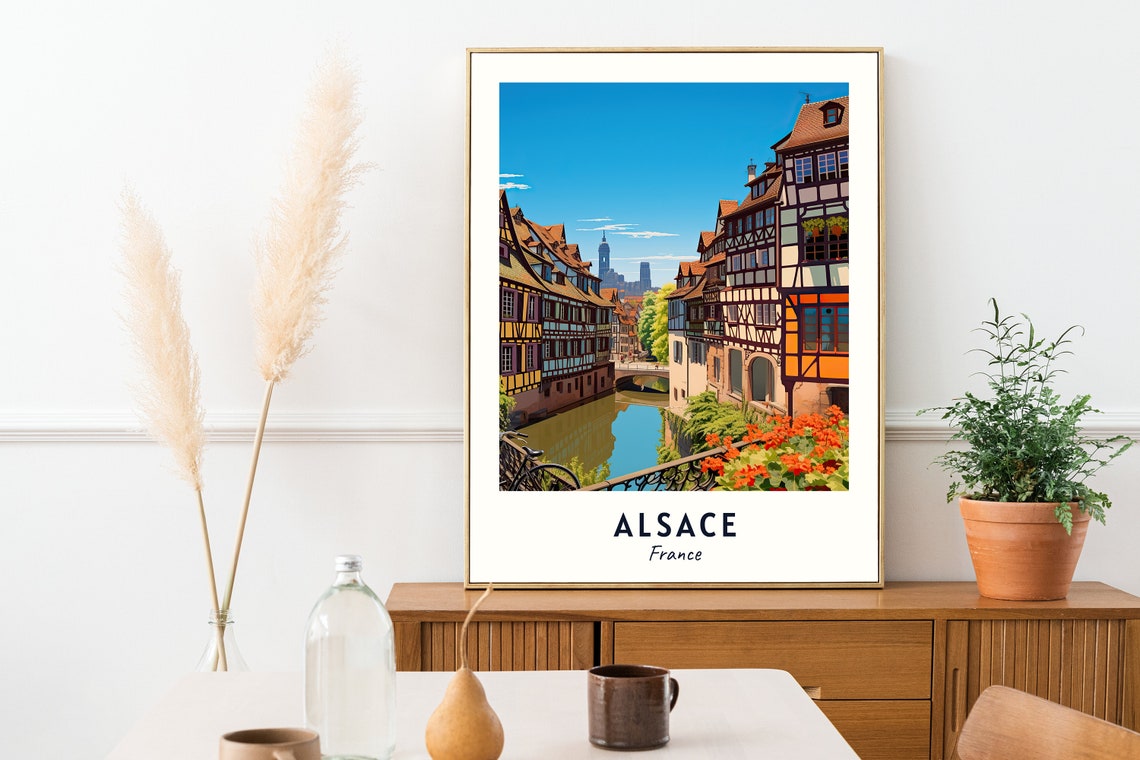 Alsace City Print Alsace Travel Poster France Travel Gift Alsace France Poster Alsace Gift - Image 2