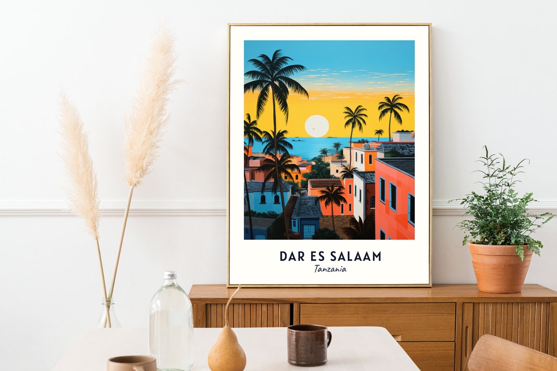 Dar Es Salaam Travel Print Wall Art Dar Es Salaam Tanzania City Print Dar Es Salaam Travel Gift Dar Es Salaam City Poster Travel Gift - Image 2