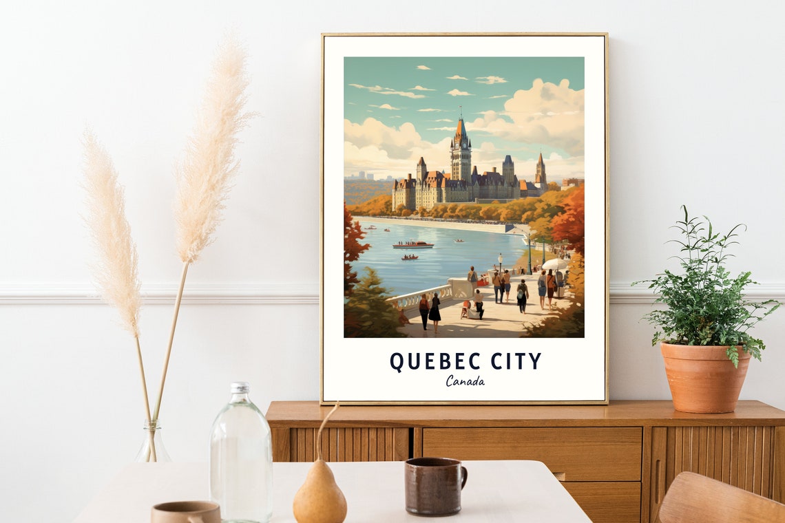 Quebec City Canada Historic Chateau Riverside Promenade Poster - Image 2