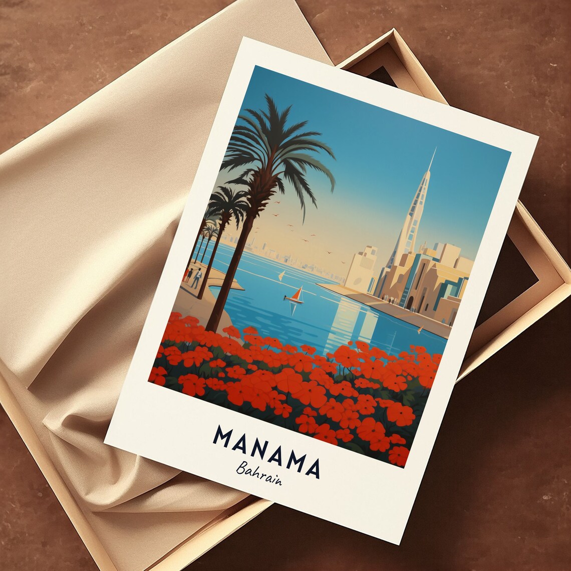 Manama Bahrain Travel Poster, City Wall Art Print - Image 3