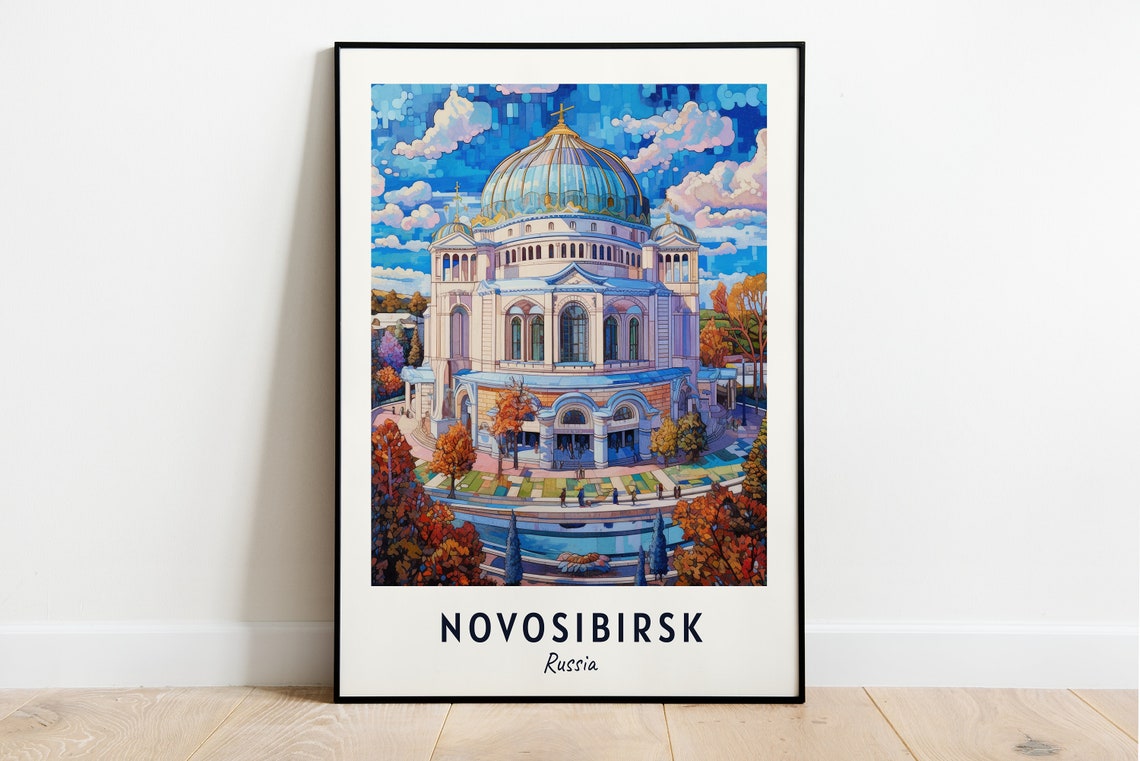 Novosibirsk Opera And Ballet Theatre Travel Print Wall Art Novosibirsk Russia City Print Novosibirsk Opera And Ballet Theatre Poster
