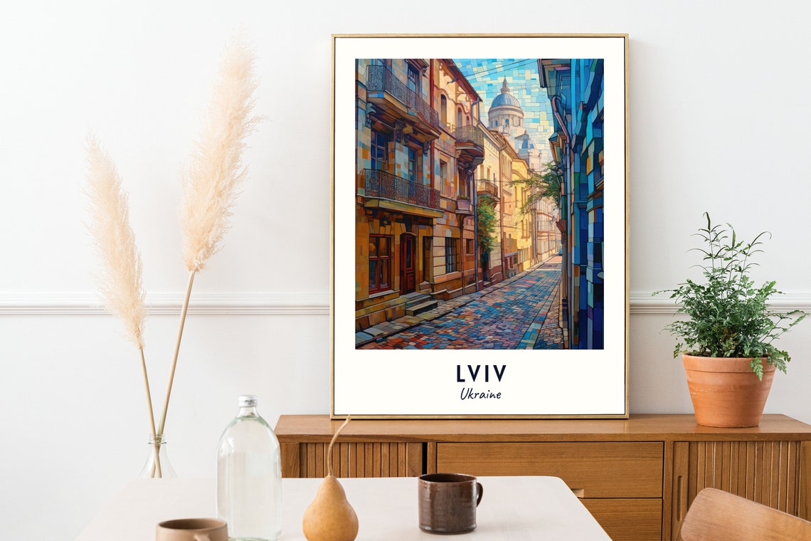 Lviv Old Town Unesco World Heritage Site Travel Print Wall Art Lviv Ukraine City Print Travel Gift Lviv City Poster - Image 2