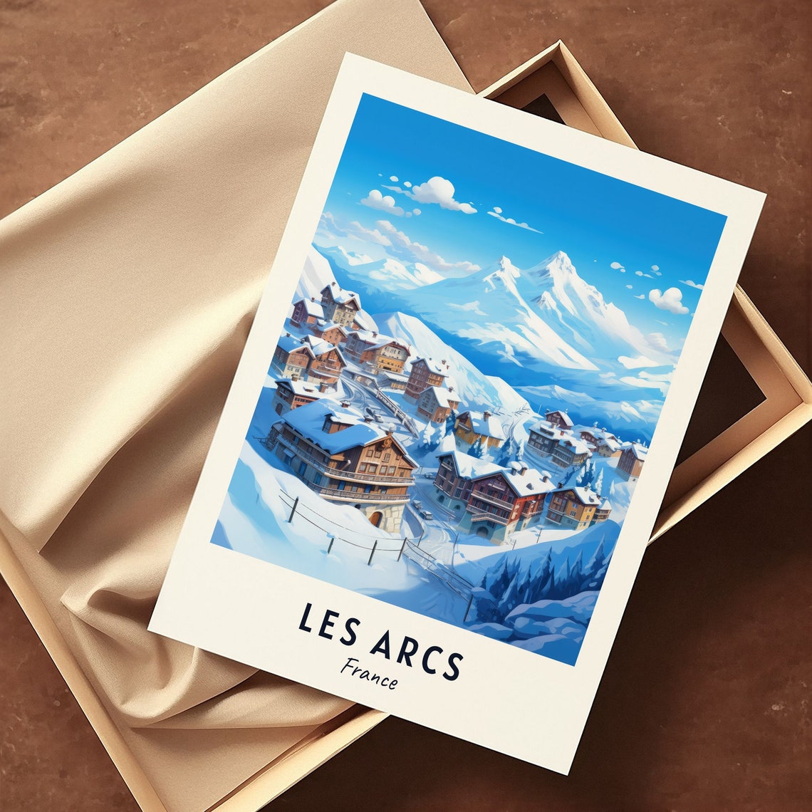 Les Arcs France Chalets Beneath Towering Alpine Peaks Poster - Image 3