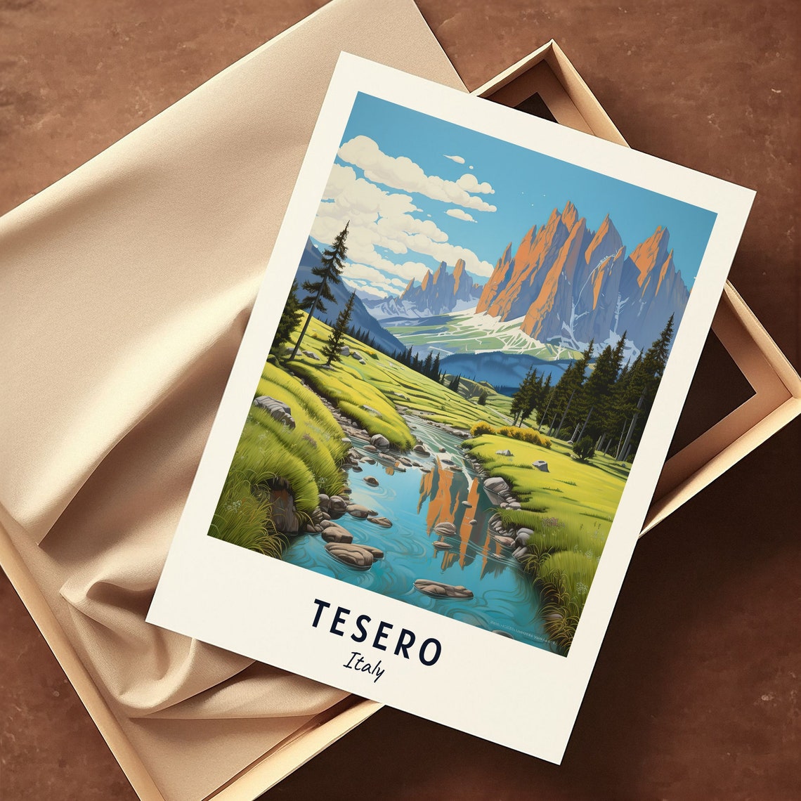 Tesero Travel Print Wall Art Tesero Italy City Print Tesero Travel Gift Tesero City Poster Travel Gift Wedding Gift - Image 3