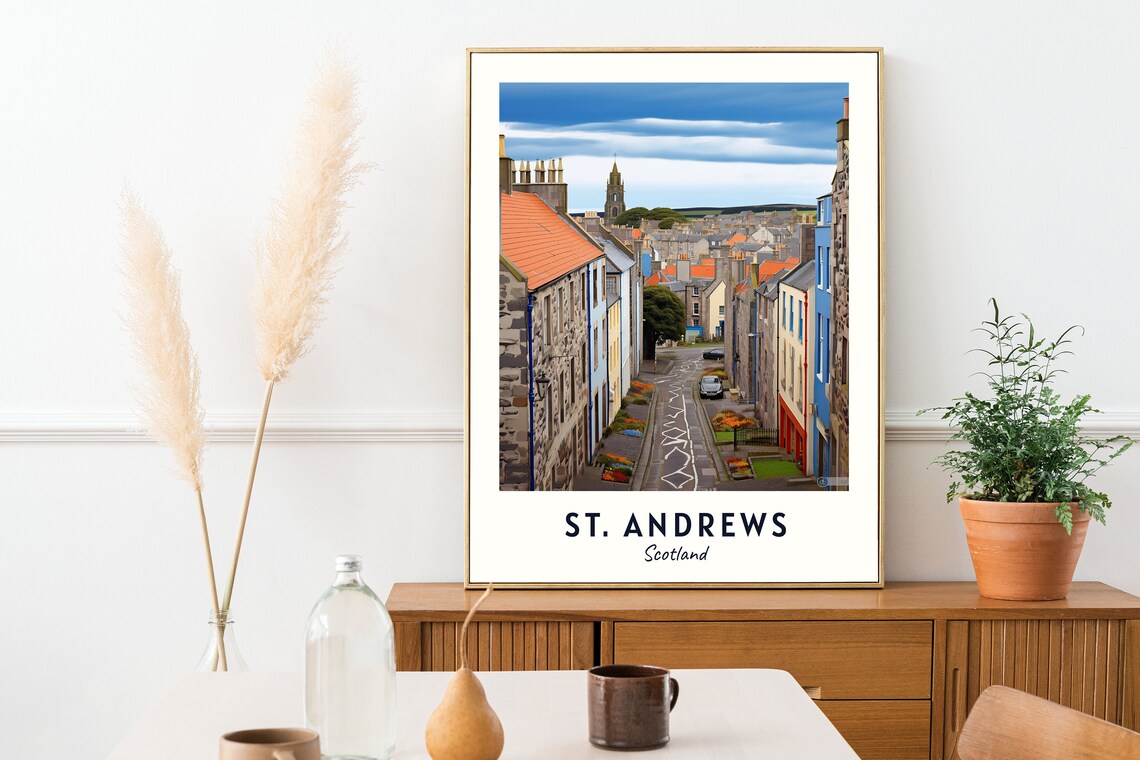 St Andrews Scotland Historic Town Street View Scottish Travel Poster - Image 2