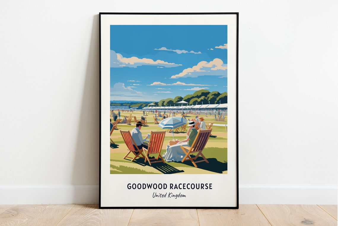 Goodwood Racecourse England Picnic Lawn Summer Day Travel Poster
